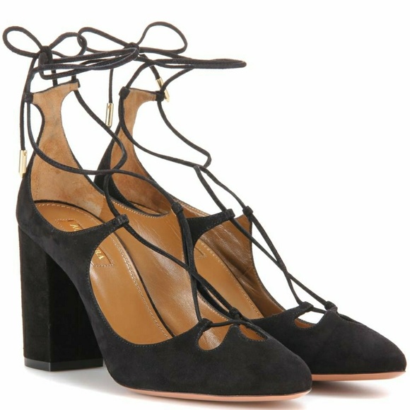 aquazzura lace up pumps